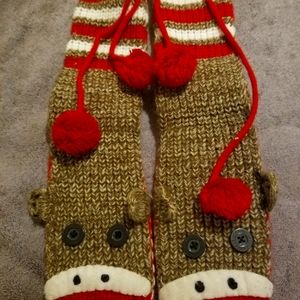 Sock monkey slipper socks
